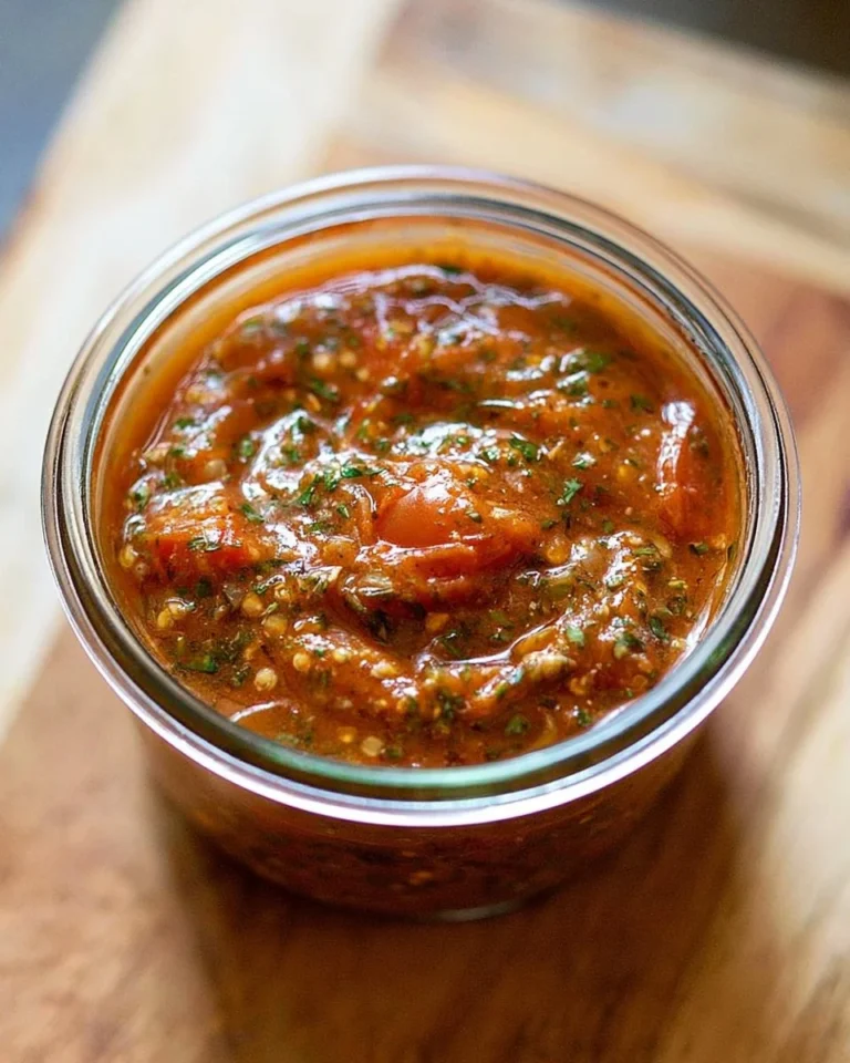 A bowl of easy charred cherry tomato salsa with fresh herbs and spices.