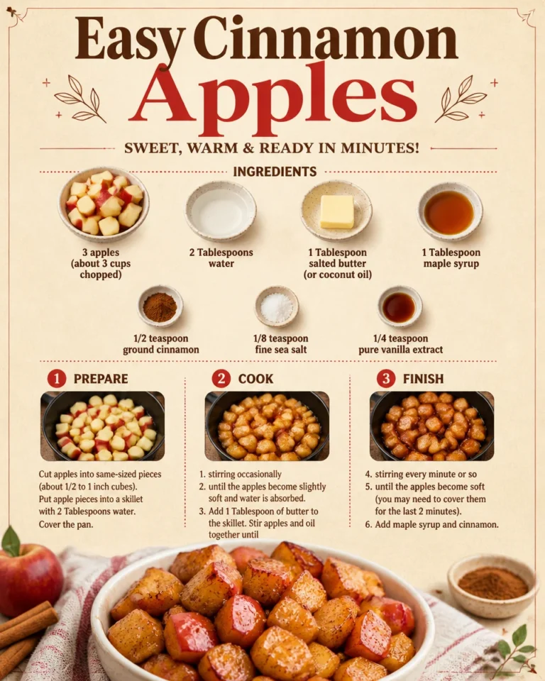Delicious bowl of easy cinnamon apples, a quick and healthy dessert