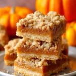 Easy Pumpkin Pie Bars topped with whipped cream and spices