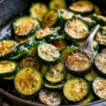 Delicious easy sauteed zucchini dish served on a plate