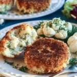 Deliciously golden brown fish cakes served with a side of lemon.