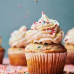 Colorful Gluten Free Funfetti Cupcakes topped with sprinkles