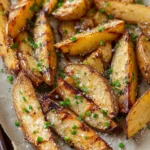 Delicious grilled salt and vinegar potatoes served on a plate
