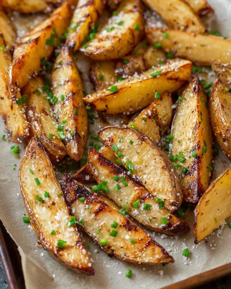 Delicious grilled salt and vinegar potatoes served on a plate