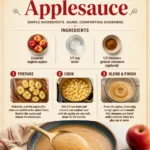 Bowl of homemade applesauce made from fresh apples and spices.
