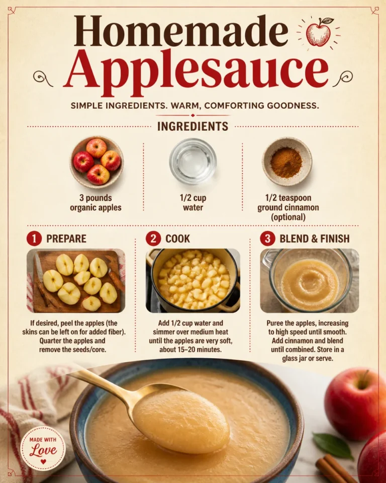 Bowl of homemade applesauce made from fresh apples and spices.