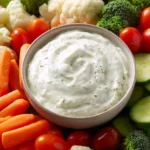 Bowl of homemade ranch seasoning with fresh herbs and spices