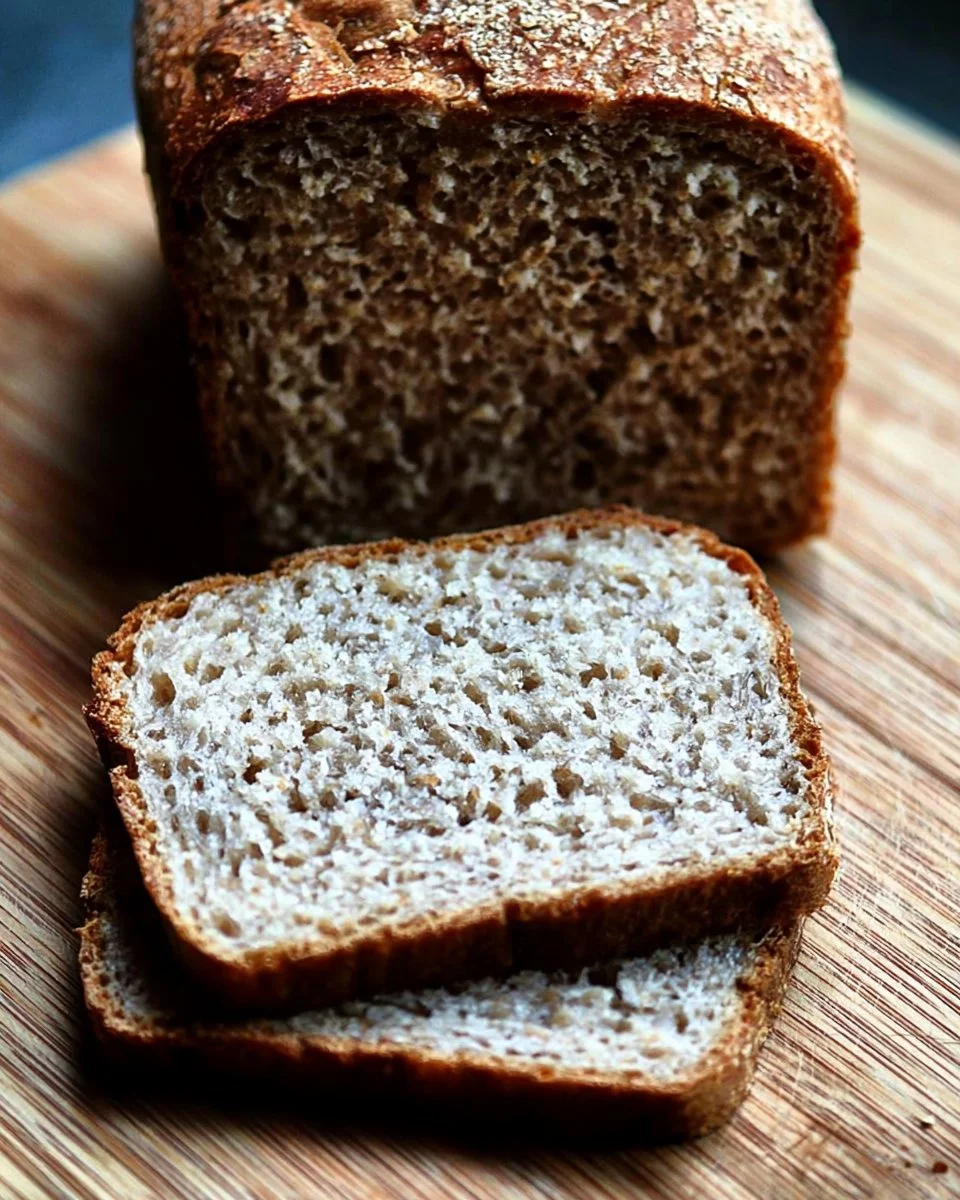 Homemade rye bread fresh out of the oven on a wooden cutting board.
