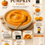 Homemade pumpkin puree in a bowl ready for baking and cooking