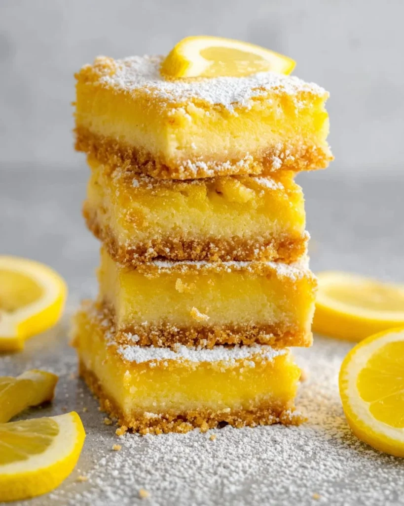 Delicious Keto Lemon Bars served on a plate with lemon slices