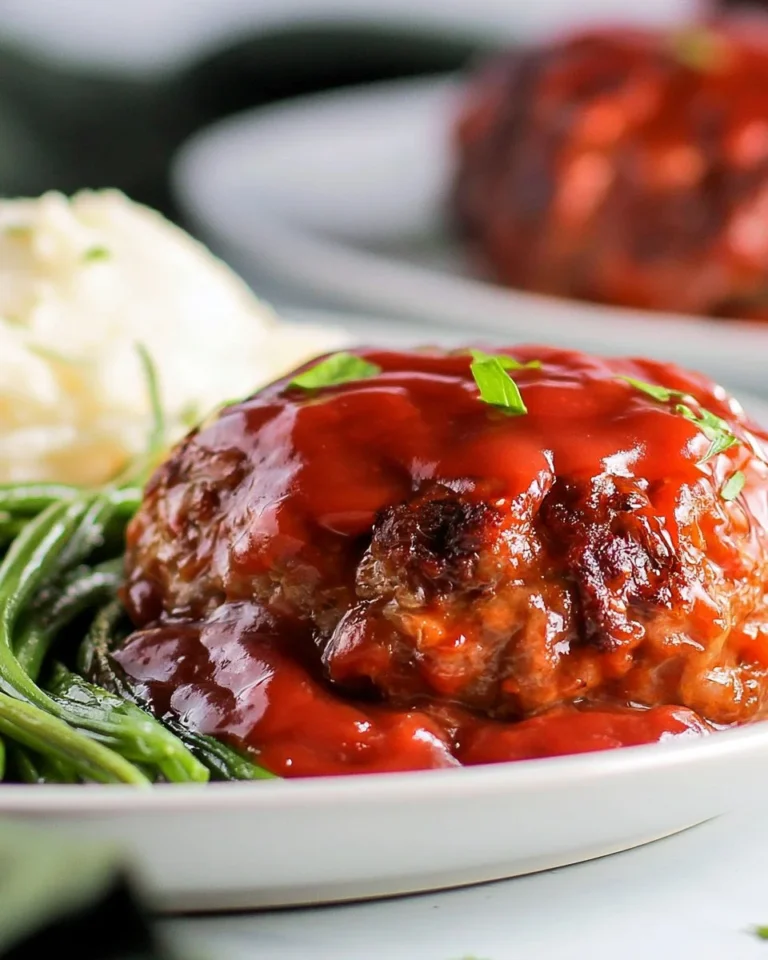 Mini meatloaf served with a side of vegetables and mashed potatoes