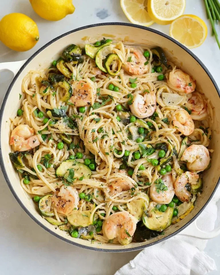Delicious prawn pasta with fresh herbs and creamy sauce