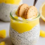 Protein Lemon Cream Pie Chia Seed Pudding topped with lemon zest