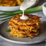 Savory pumpkin potato pancakes served with toppings