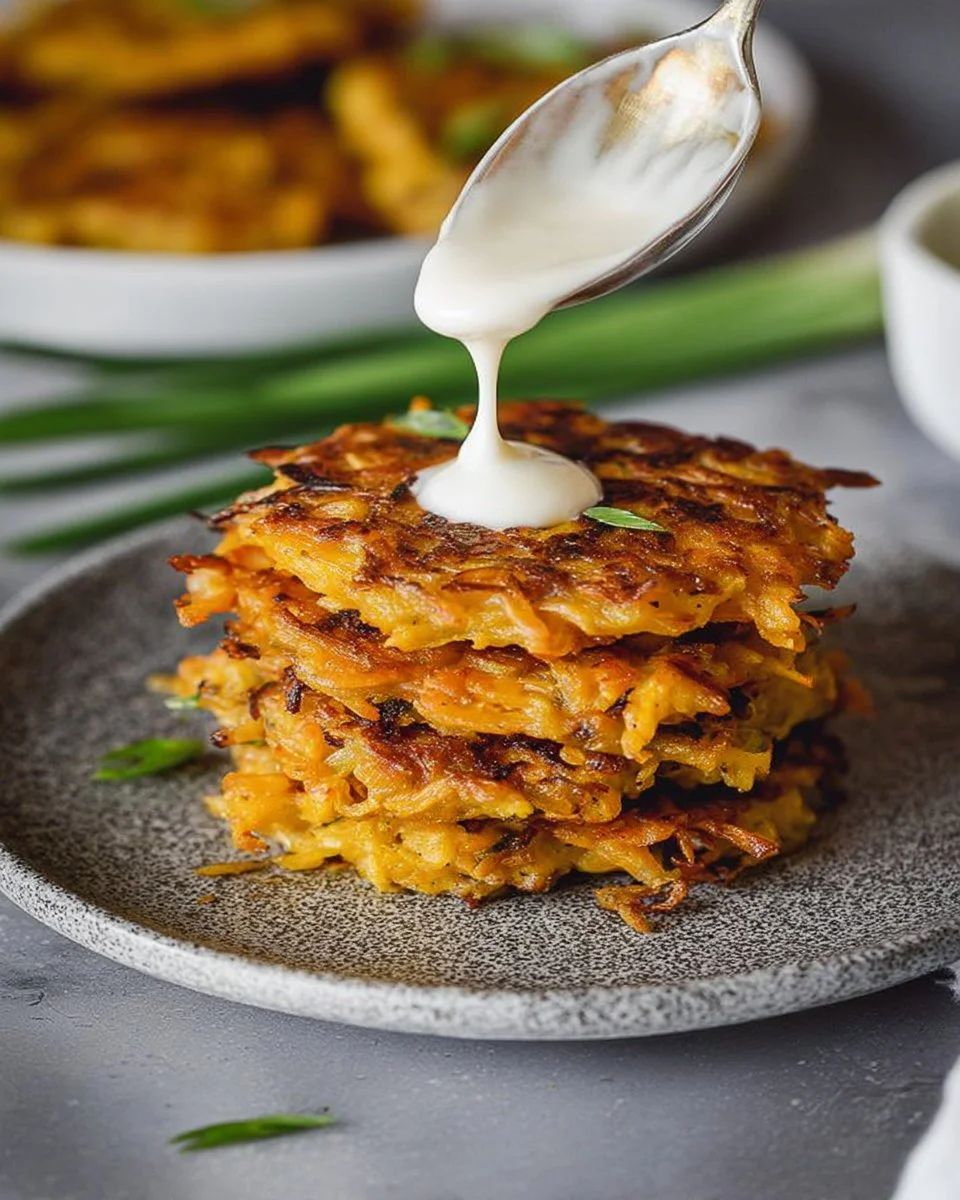 Savory pumpkin potato pancakes served with toppings