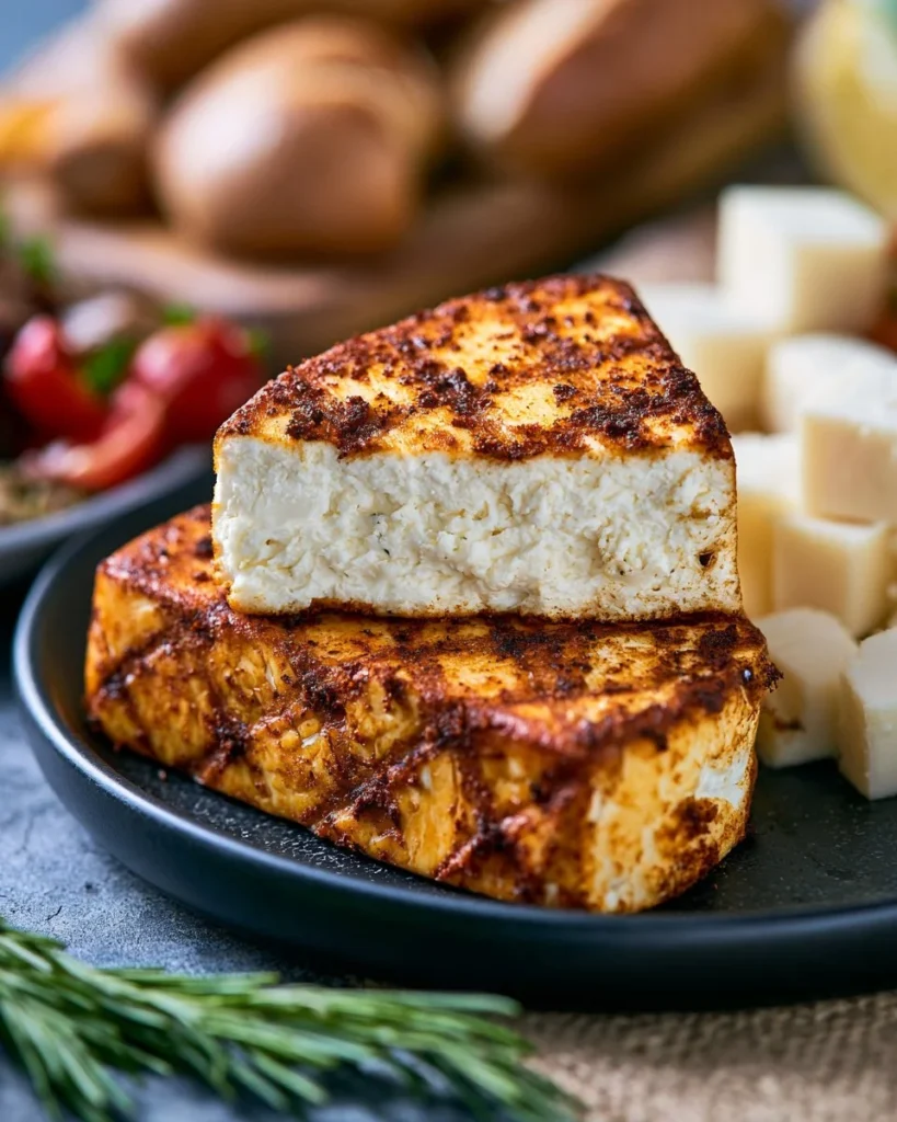 Delicious smoked cream cheese served with crackers and herbs