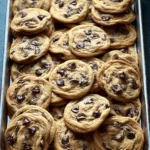 Delicious soft and chewy chocolate chip cookies on a plate