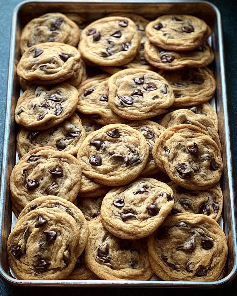 Delicious soft and chewy chocolate chip cookies on a plate