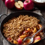 Delicious stovetop apple crisp with warm apples and crunchy topping