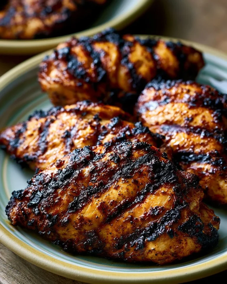 Three-Ingredient Grilled Chicken cooked to perfection on the grill